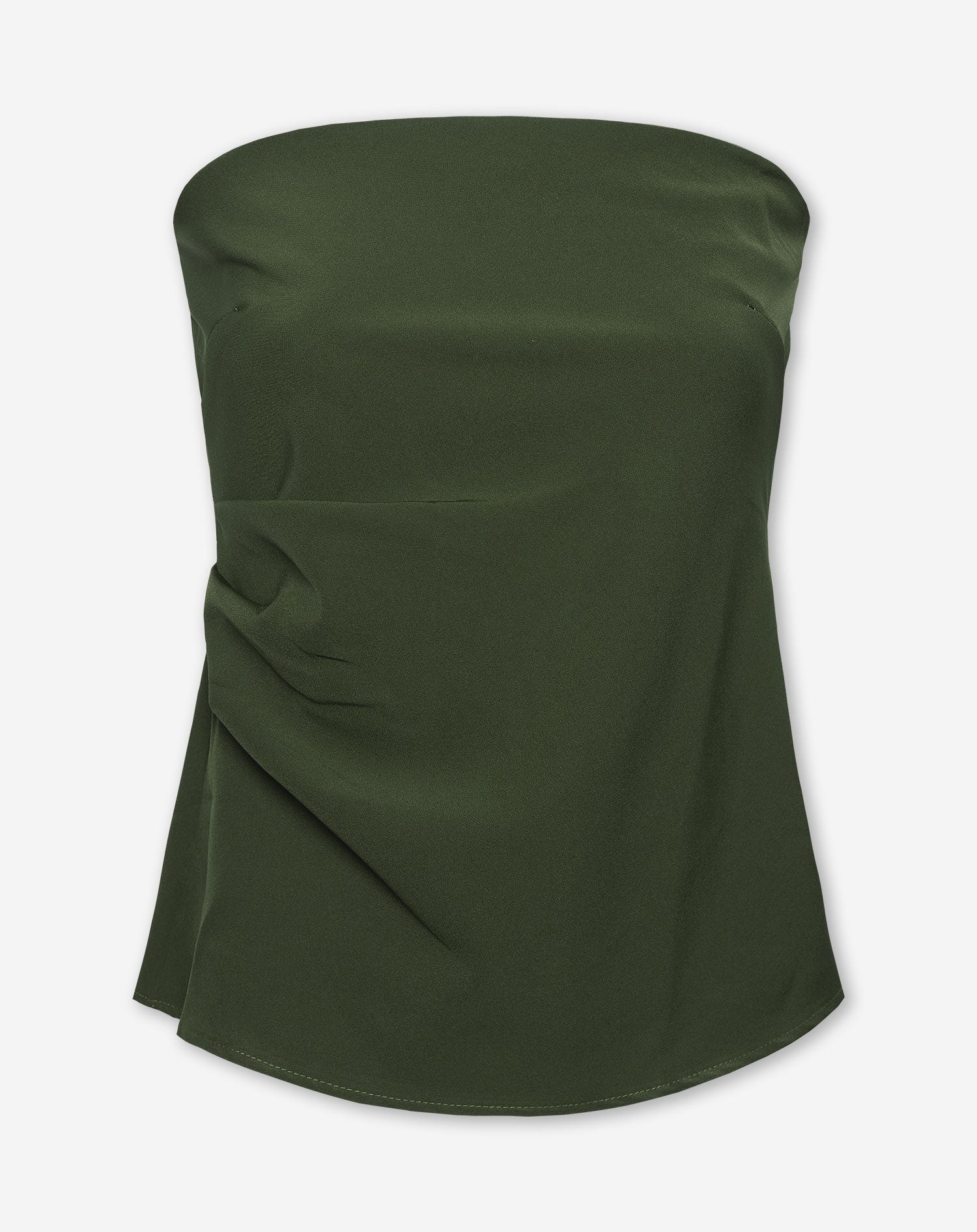 STRAPLESS RUCHED TOP ARMY