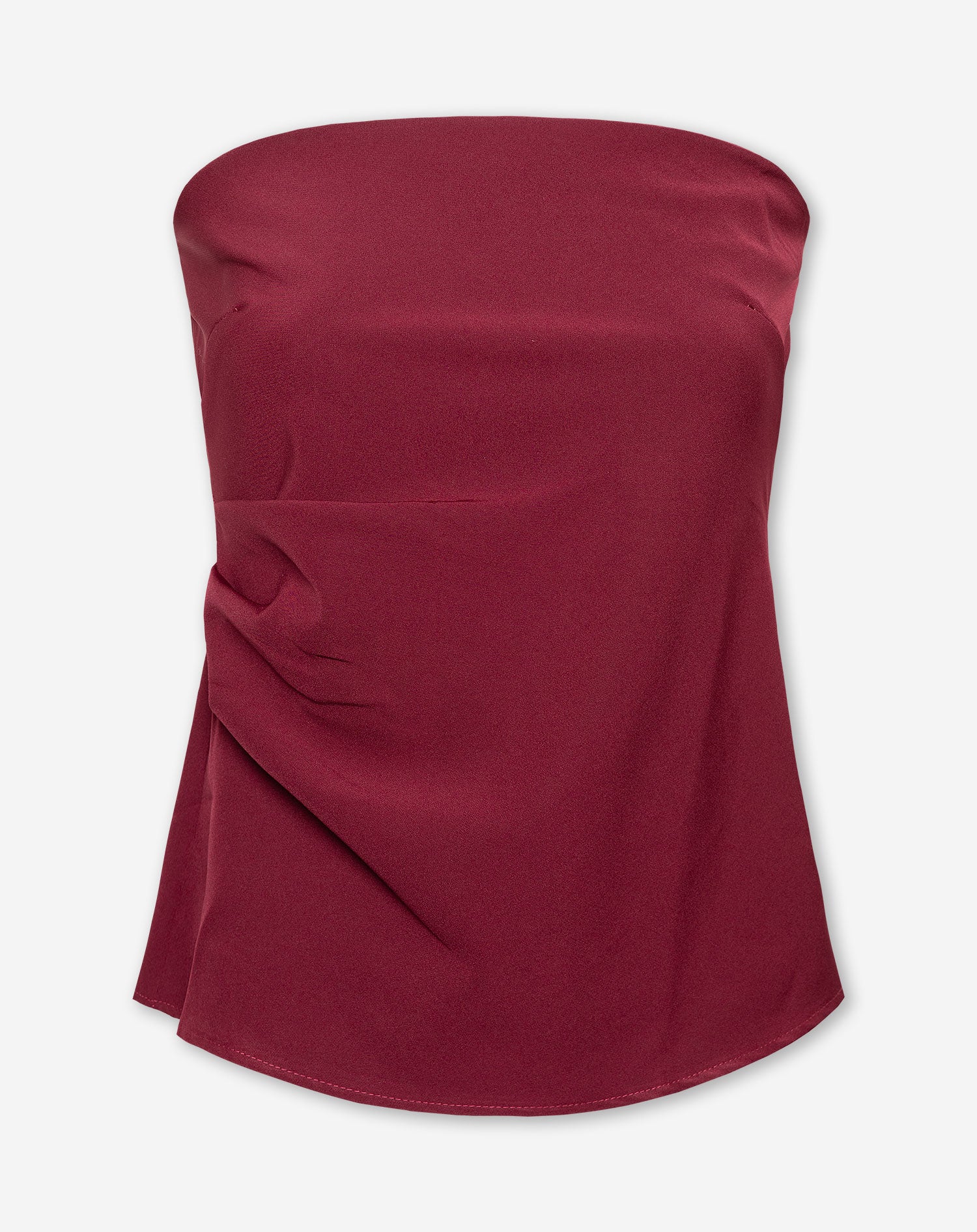 STRAPLESS RUCHED TOP BURGUNDY