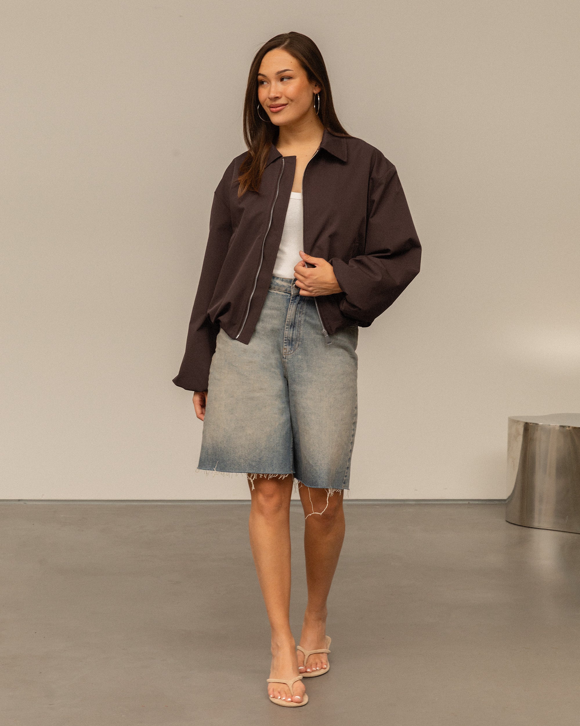 BEA TRACK JACKET DONKERBRUIN