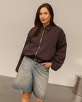 BEA TRACK JACKET DARK BROWN