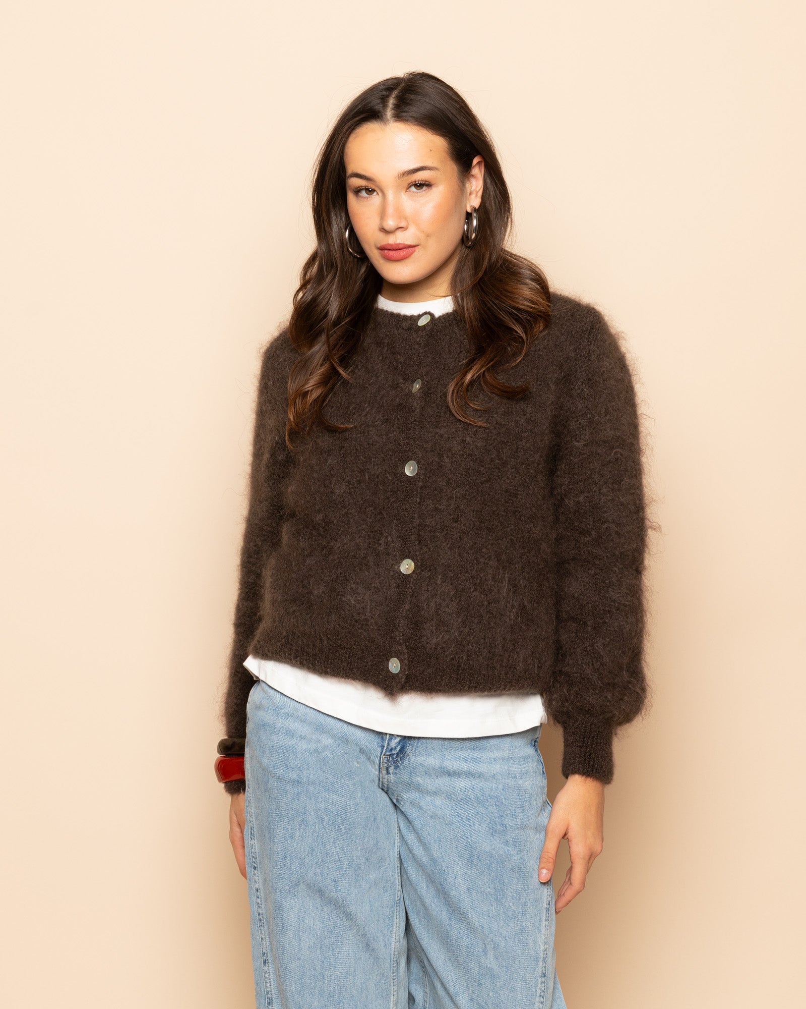 MOHAIR CARDIGAN BRUIN