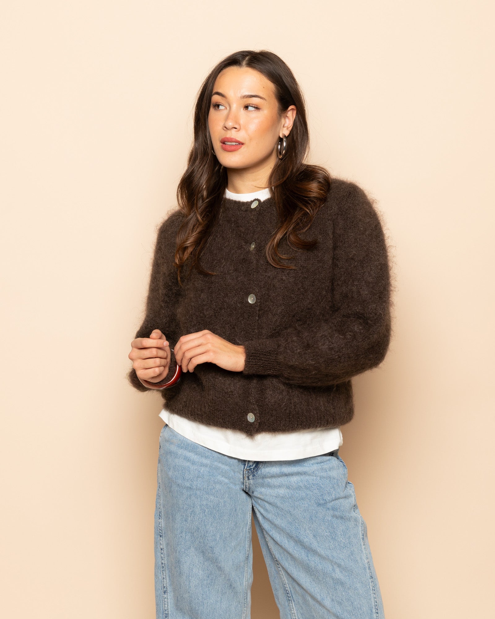 MOHAIR CARDIGAN BRUIN