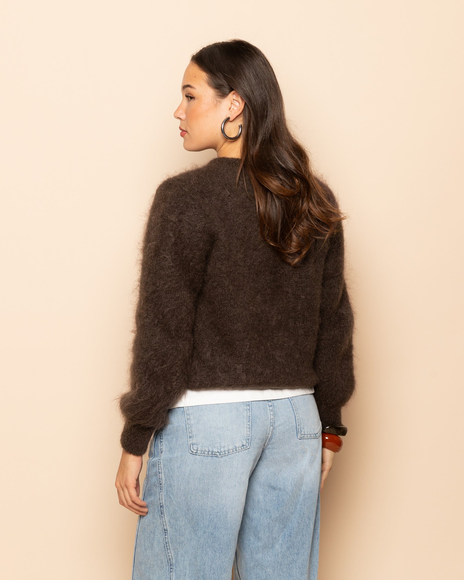 MOHAIR CARDIGAN BROWN