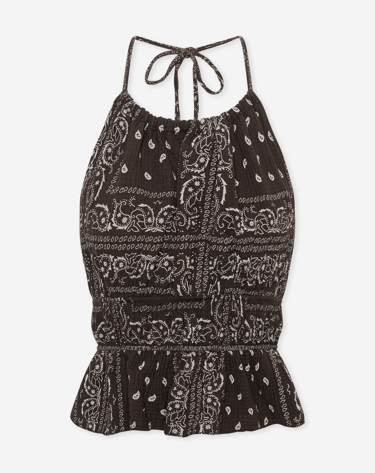 BANDANA MOUSSELINE HALTER TOP BRUIN