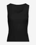 RIBBED SINGLET ZWART