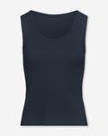 RIBBED SINGLET MARINEBLAUW