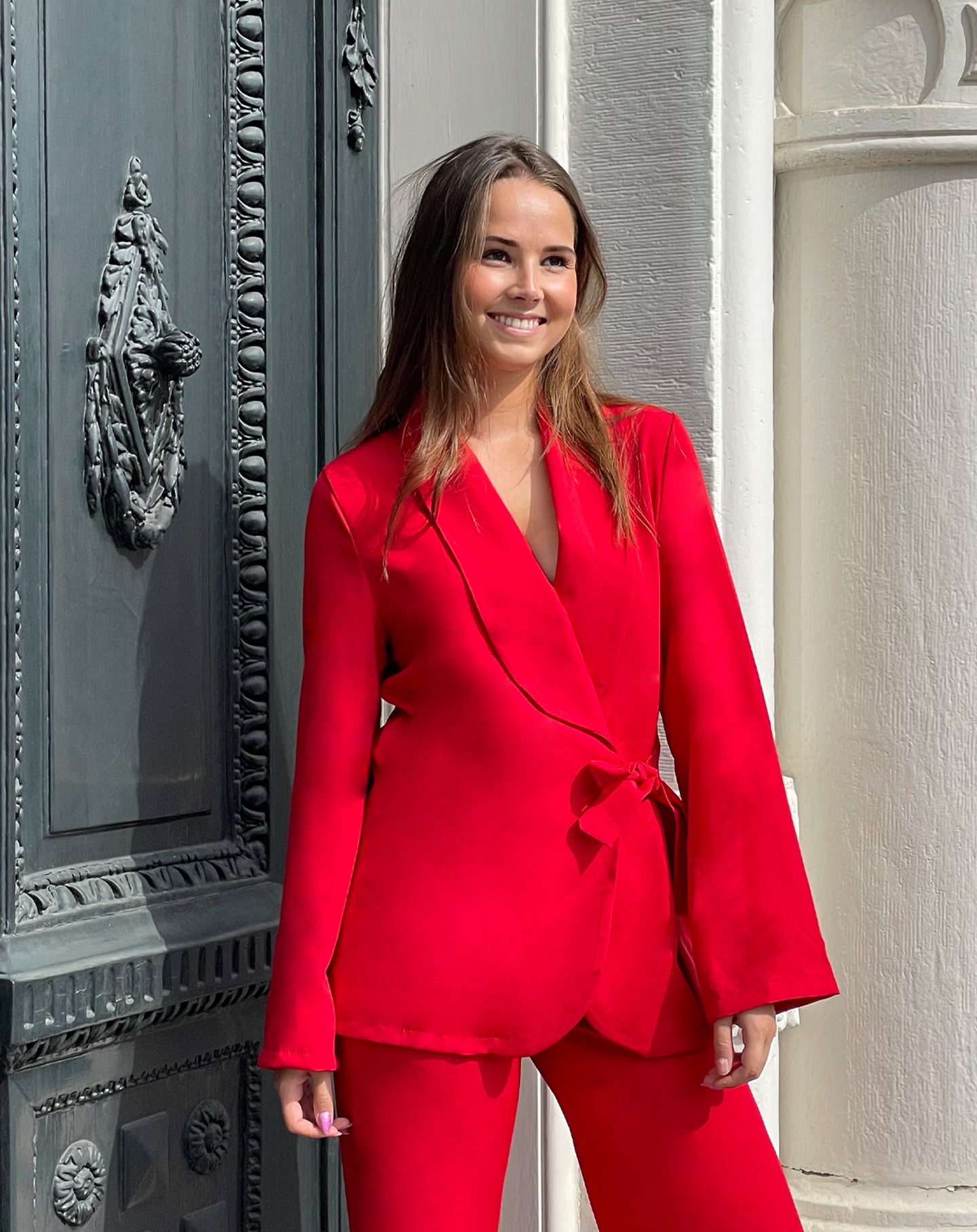 SIA KNOTTED BLAZER RED