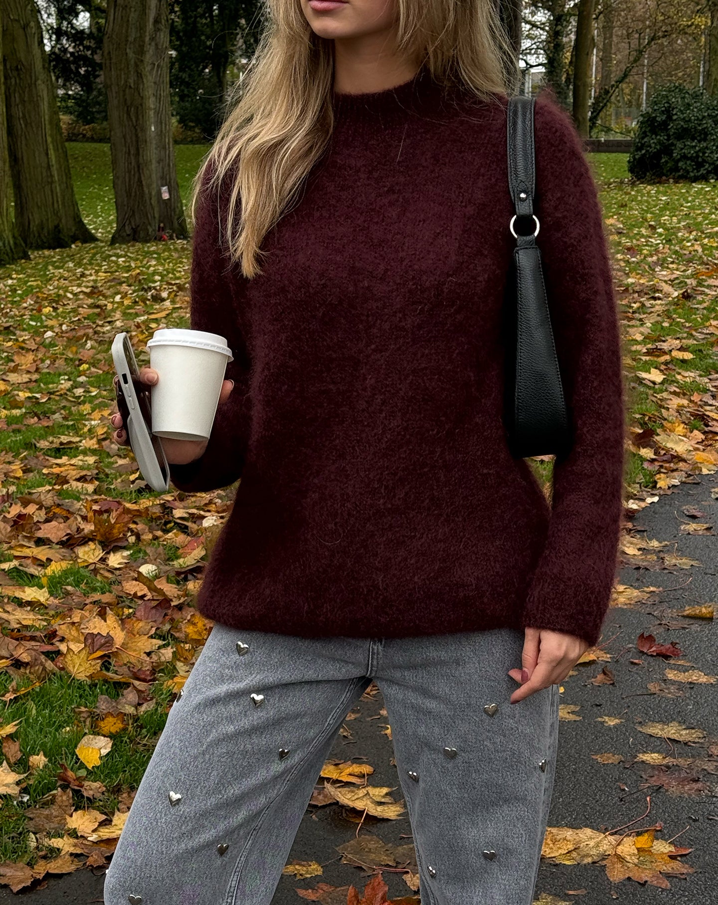 LEAH MOHAIR KNIT BURGUNDY