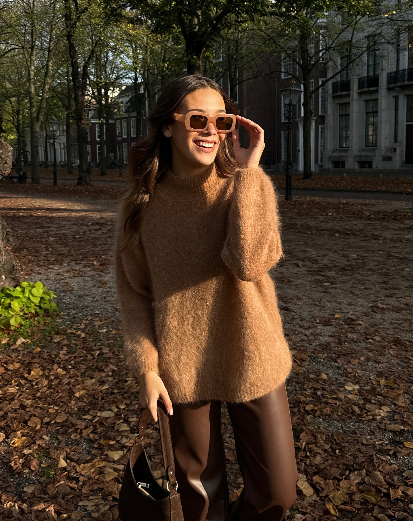 LEAH MOHAIR KNIT CAMEL