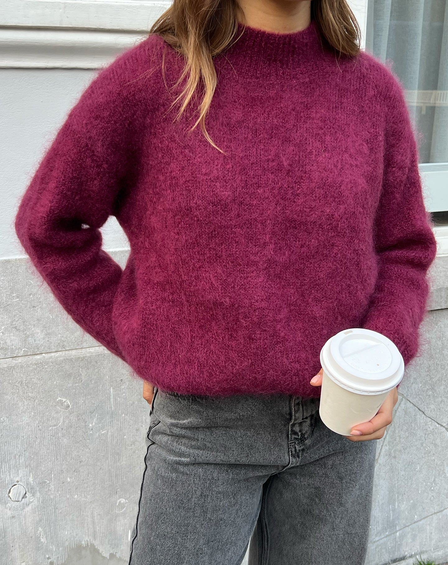 LEAH MOHAIR KNIT CHERRY