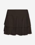 VIVI STRUCTURE RUFFLE SKIRT DONKERBRUIN