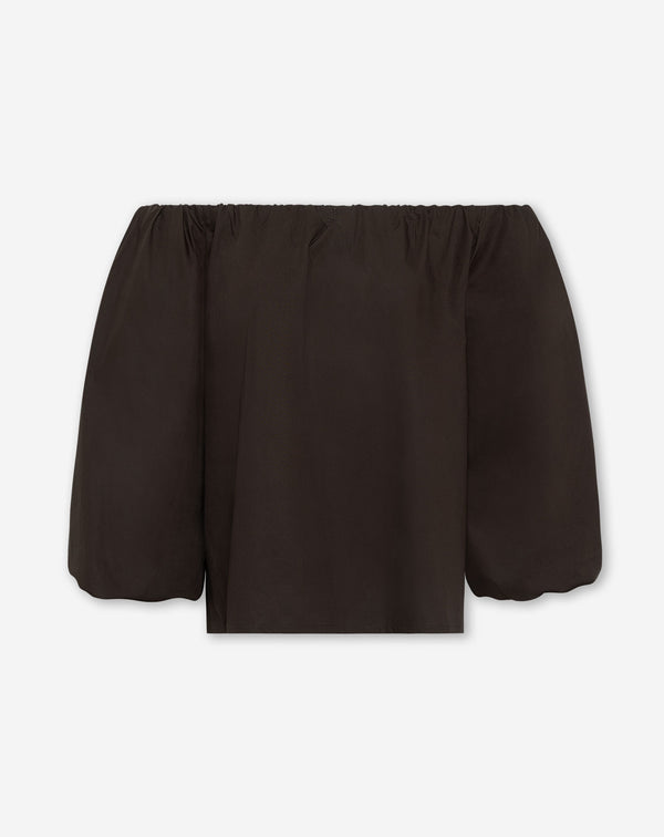 OFF SHOULDER PUFF SLEEVE TOP BRUIN