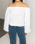 OFF SHOULDER PUFF SLEEVE TOP WIT