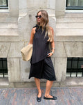 SALLY PLISSE TOP ZWART