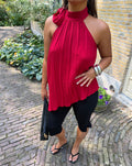 SALLY PLISSE TOP ROOD