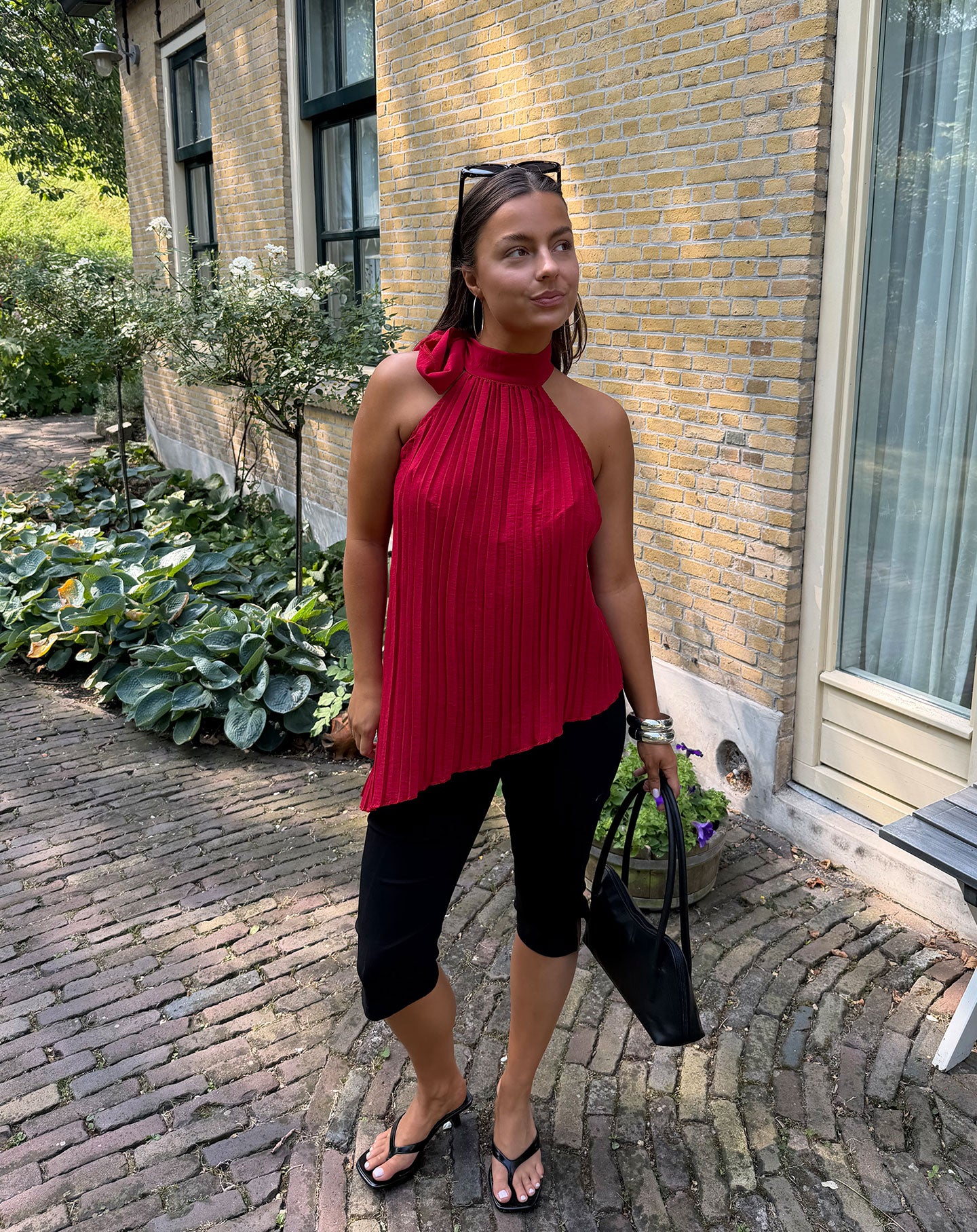 SALLY PLISSE TOP ROOD