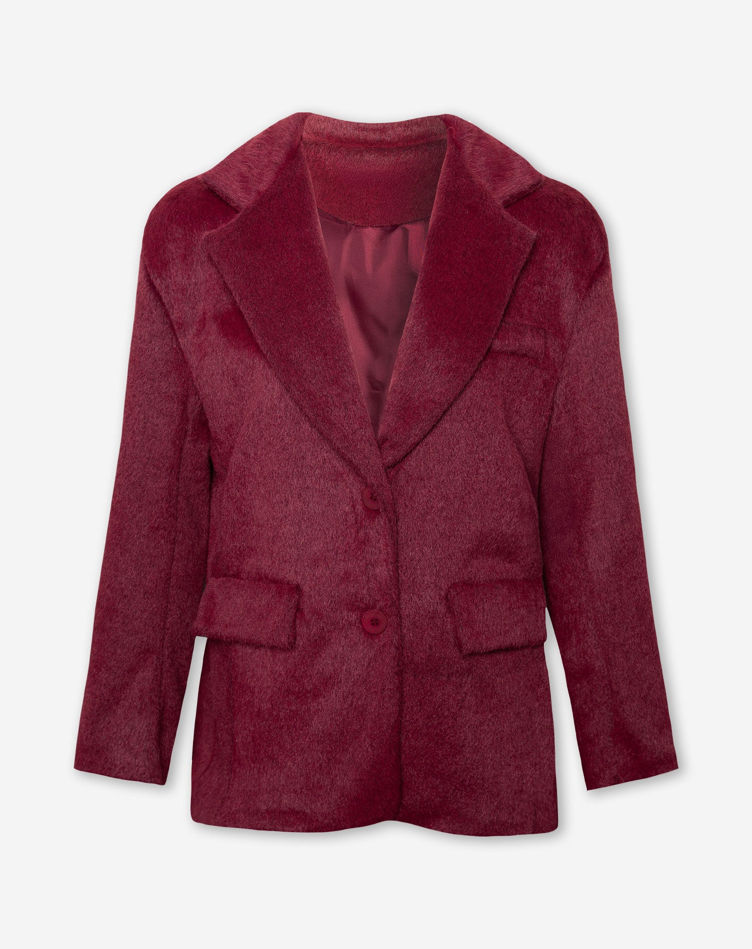 OLIVIA HAIRY BLAZER JACKET BURGUNDY