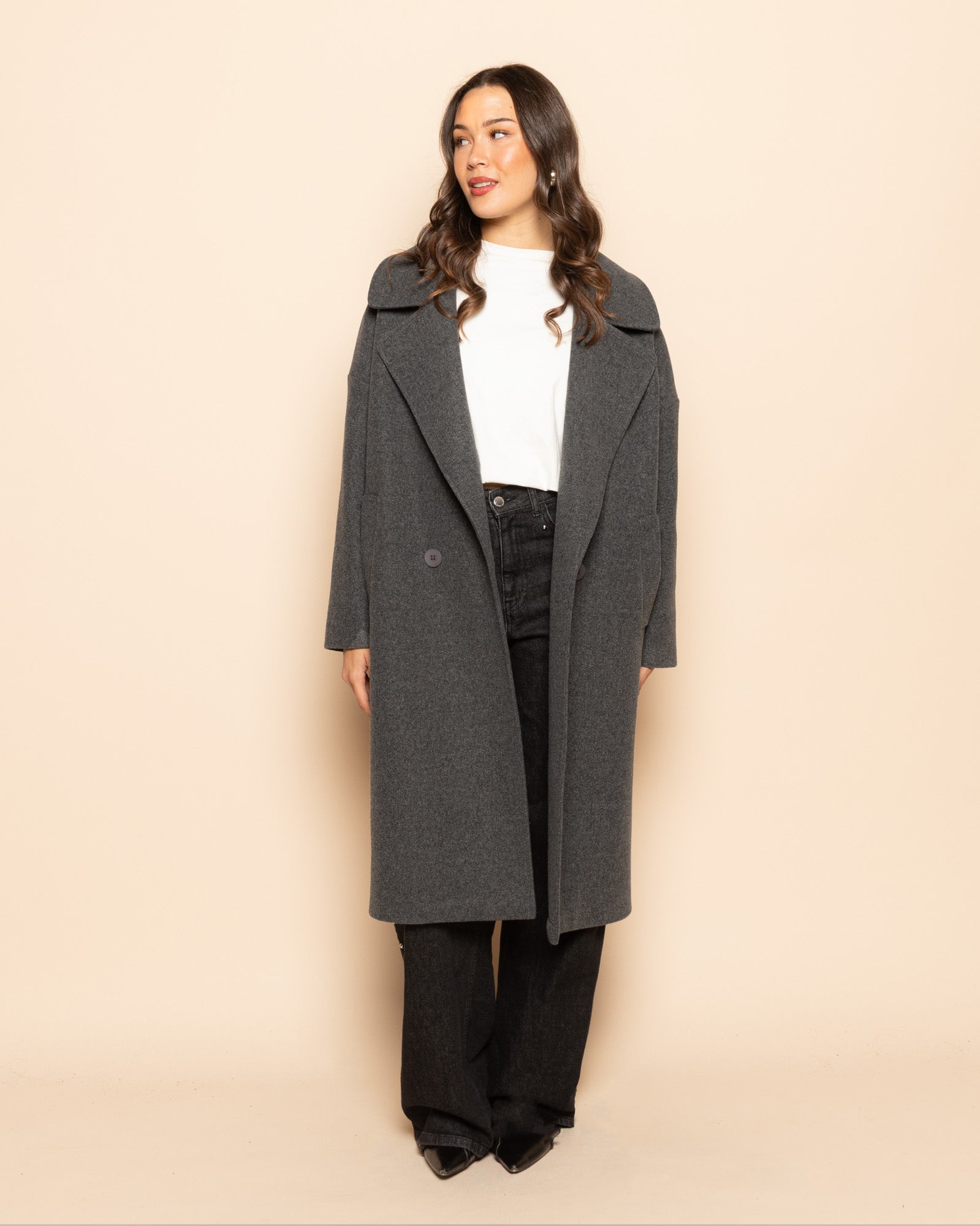 EMMA LONG COAT DARK GREY