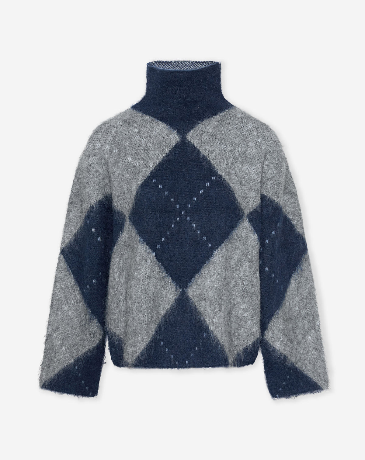 LOWEN ARGYLE KNIT MARINEBLAUW