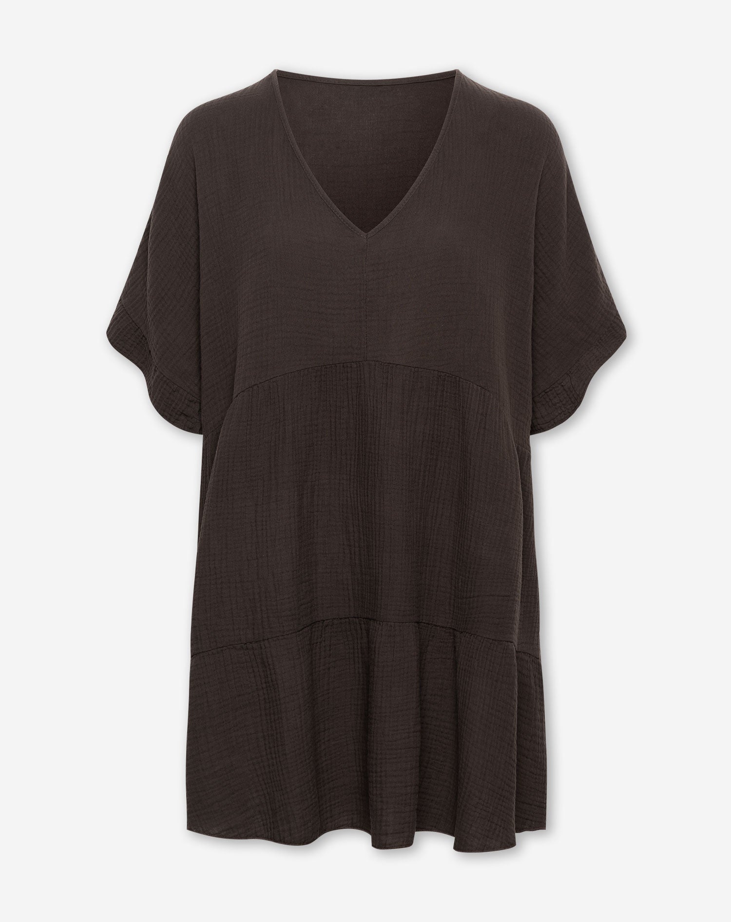 MARLEEN MOUSSELINE PANEL DRESS BRUIN