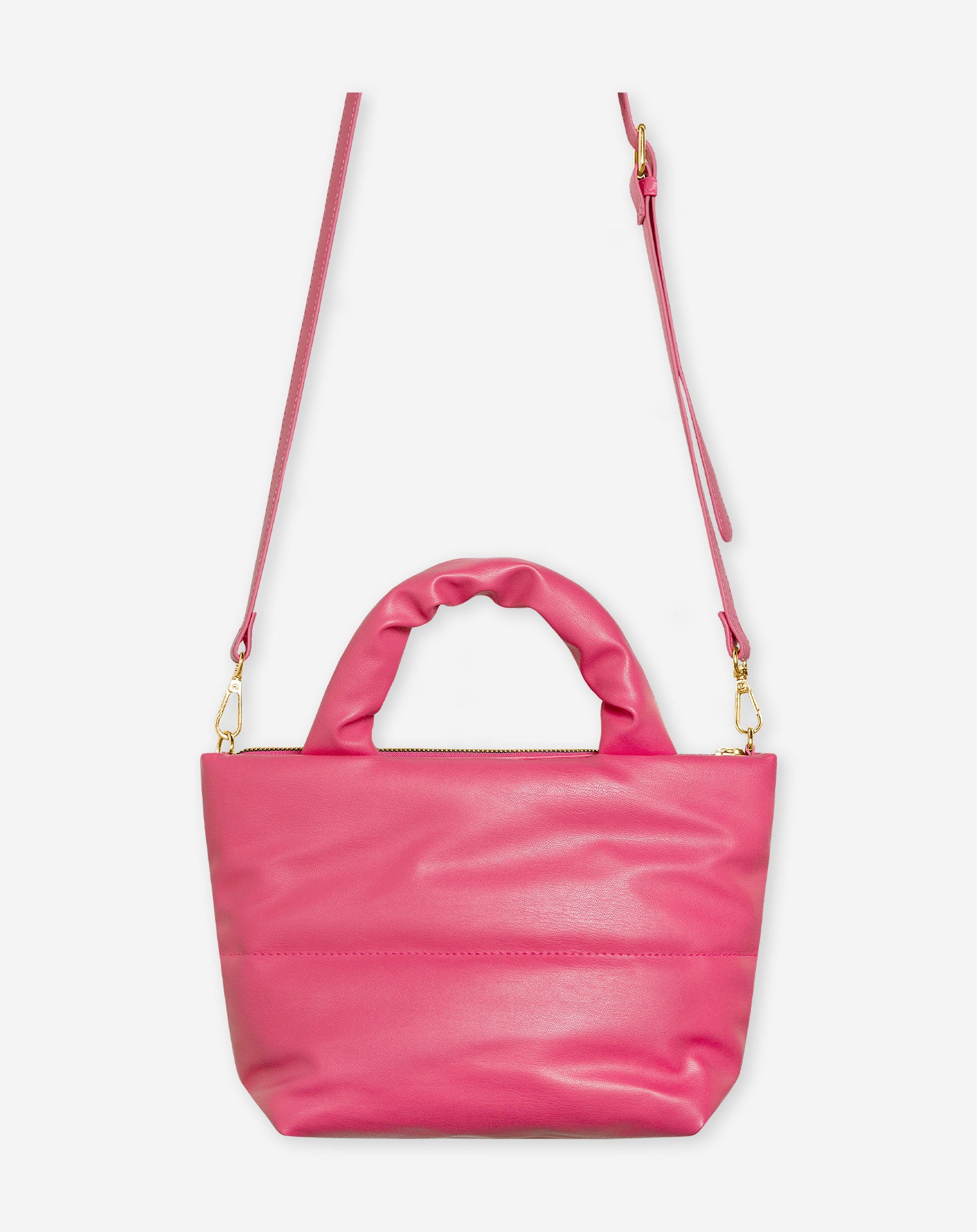 LEATHER PUFFER BAG PINK