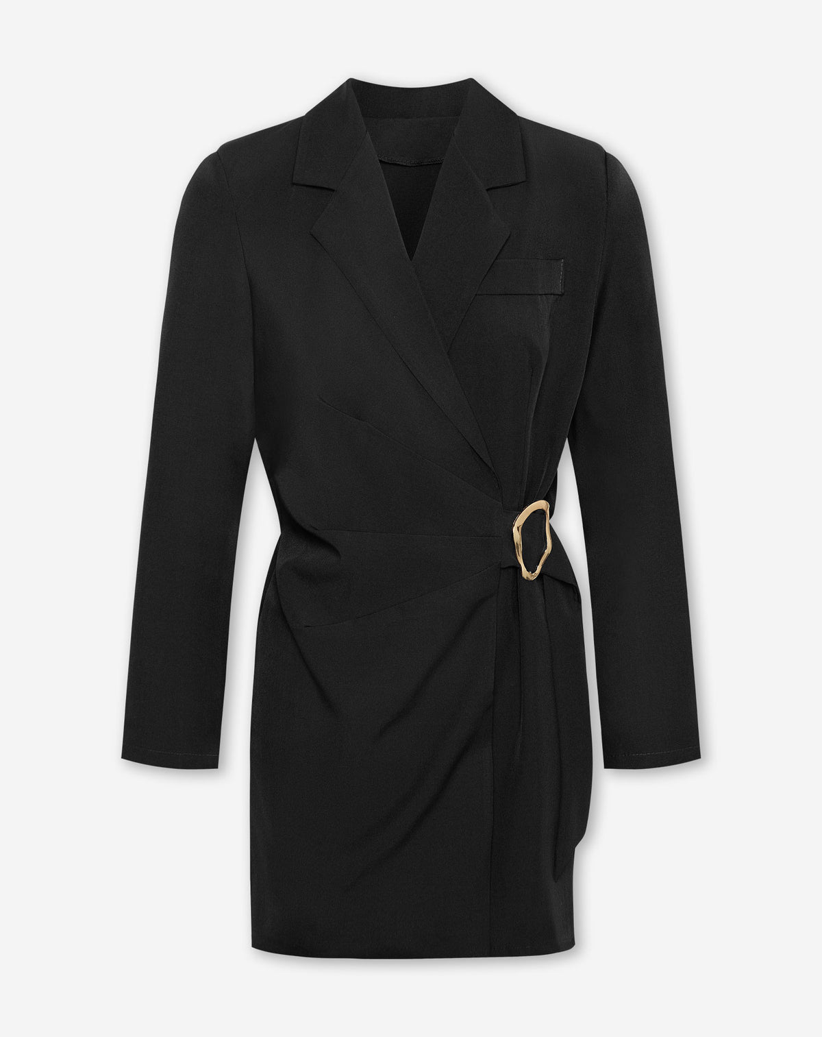 BUCKLE LONG SLEEVE PLAYSUIT ZWART