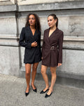 BUCKLE LONG SLEEVE PLAYSUIT BLACK