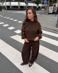 BRUSHED MOHAIR KNIT DONKERBRUIN