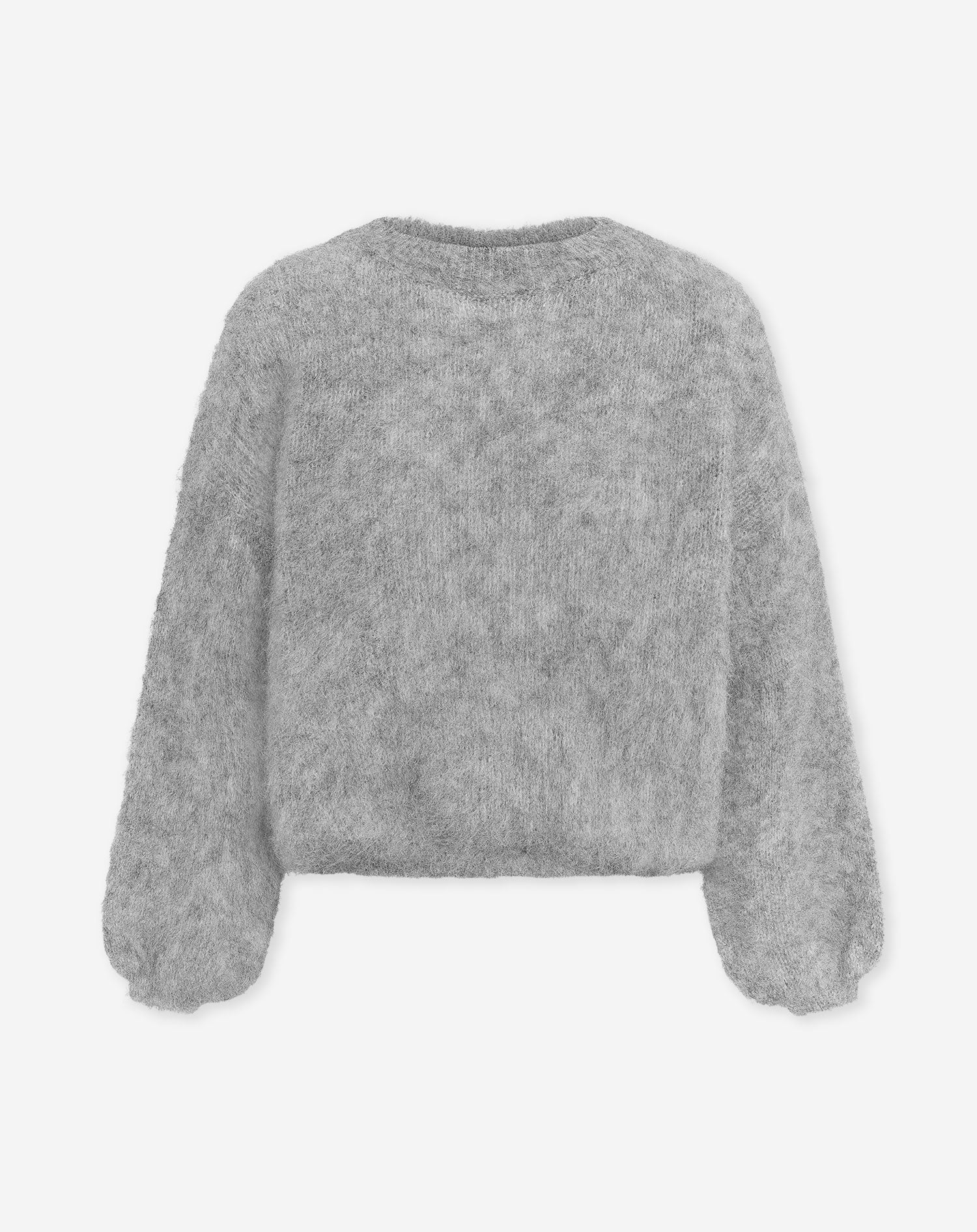 BRUSHED MOHAIR KNIT GREY