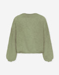 BRUSHED MOHAIR KNIT OLIVE GREEN