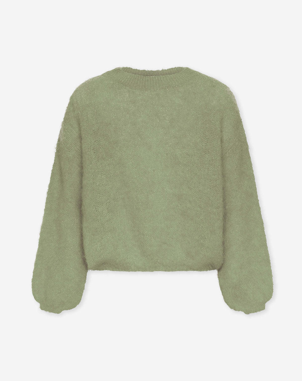BRUSHED MOHAIR KNIT OLIJFGROEN