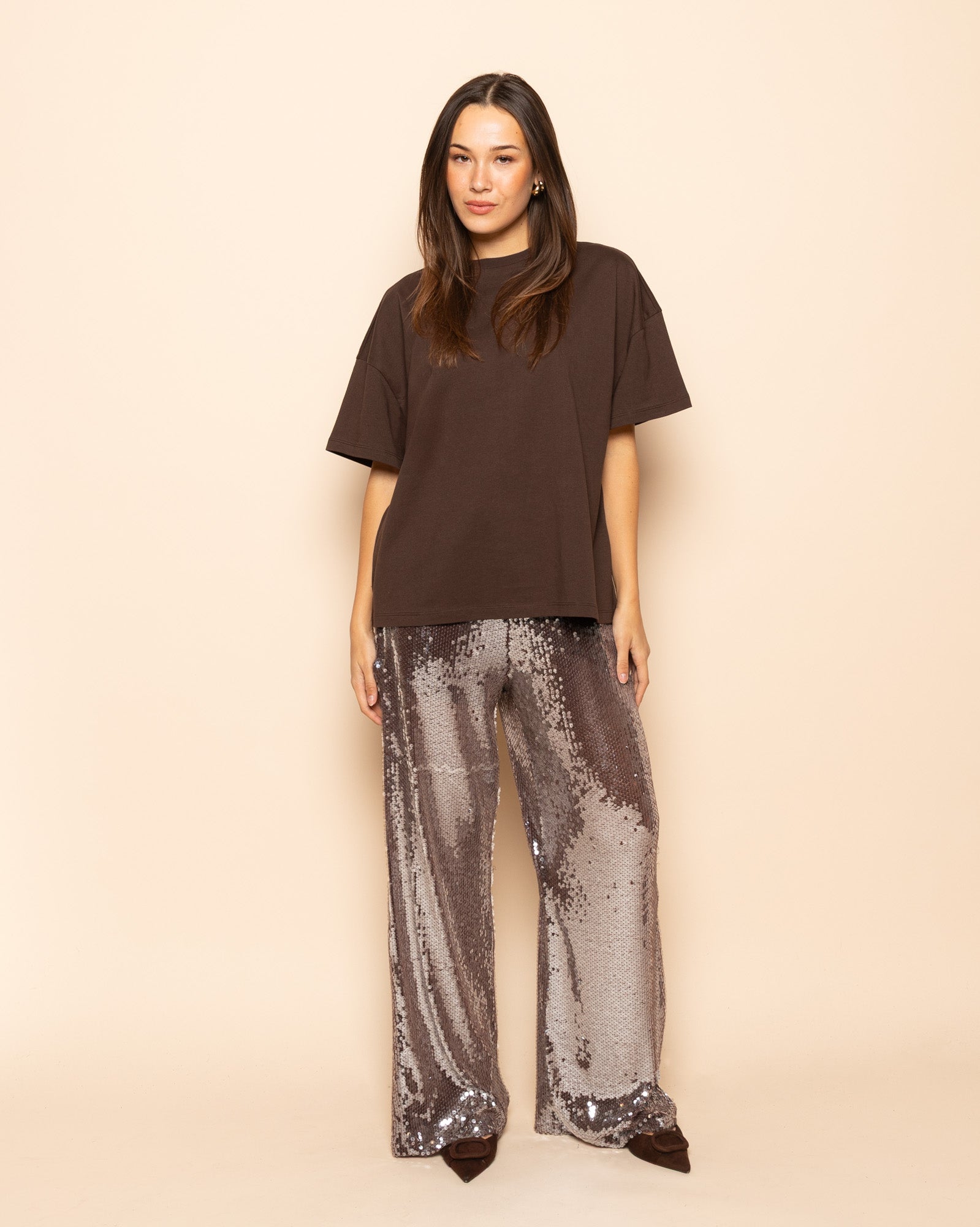 TRANSPARENT SEQUINS PANTS BRUIN