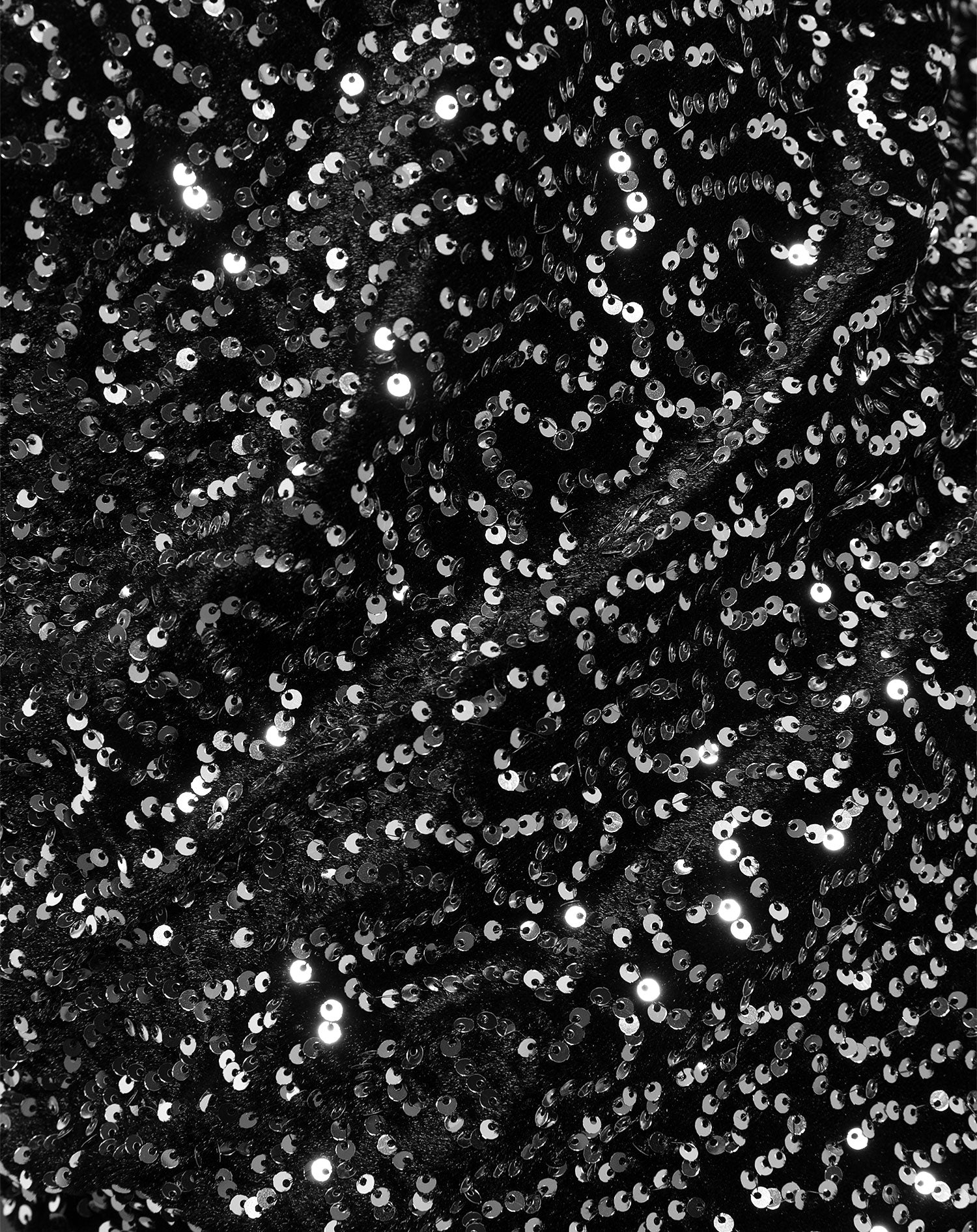 VELVET SWIRL SEQUINS ONE SHOULDER DRESS SILVER