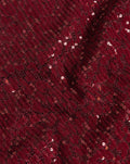 VELVET FLOCK SEQUINS STRAIGHT LEG PANTS BURGUNDY