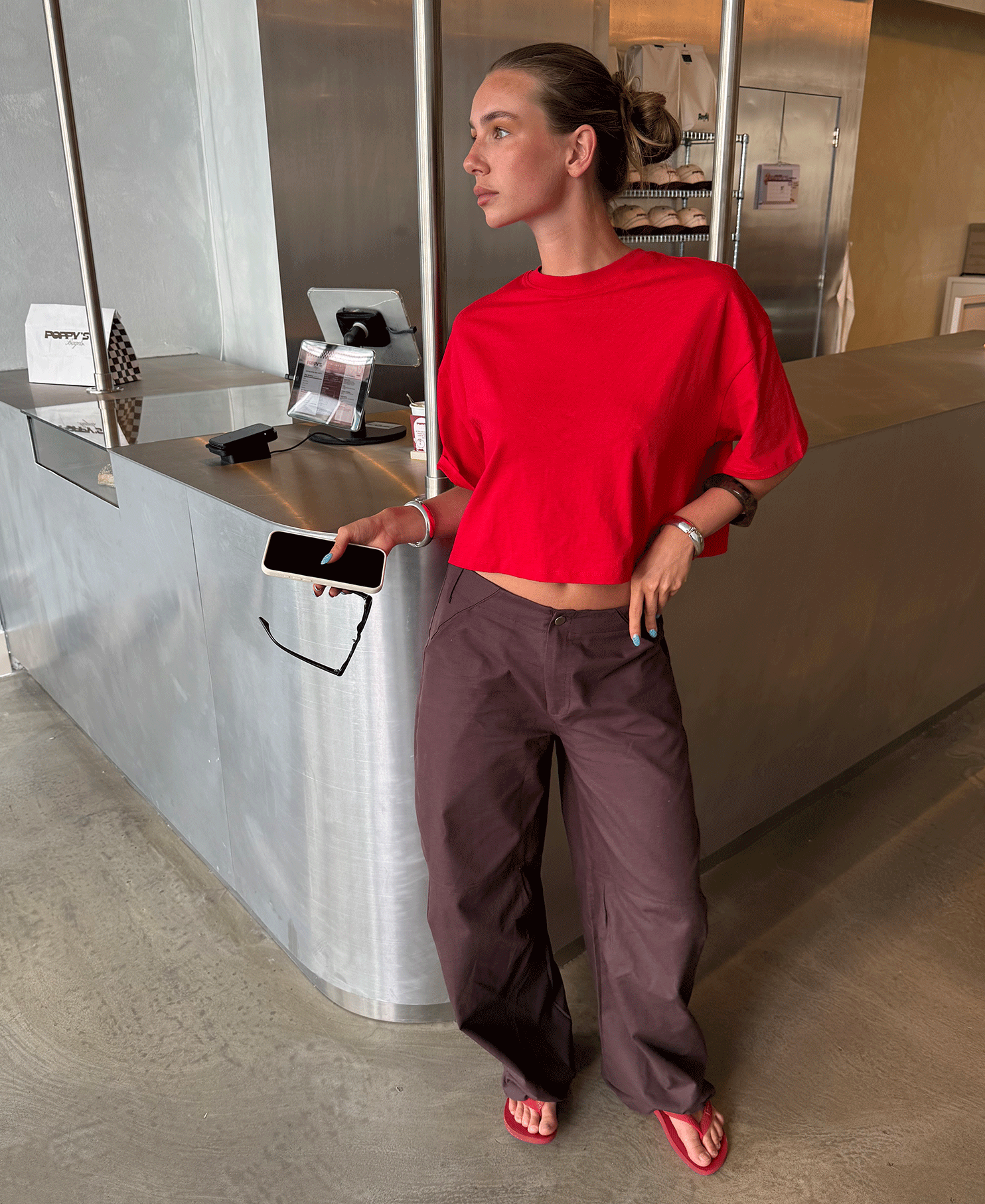 BARREL LEG PANTS DONKERBRUIN