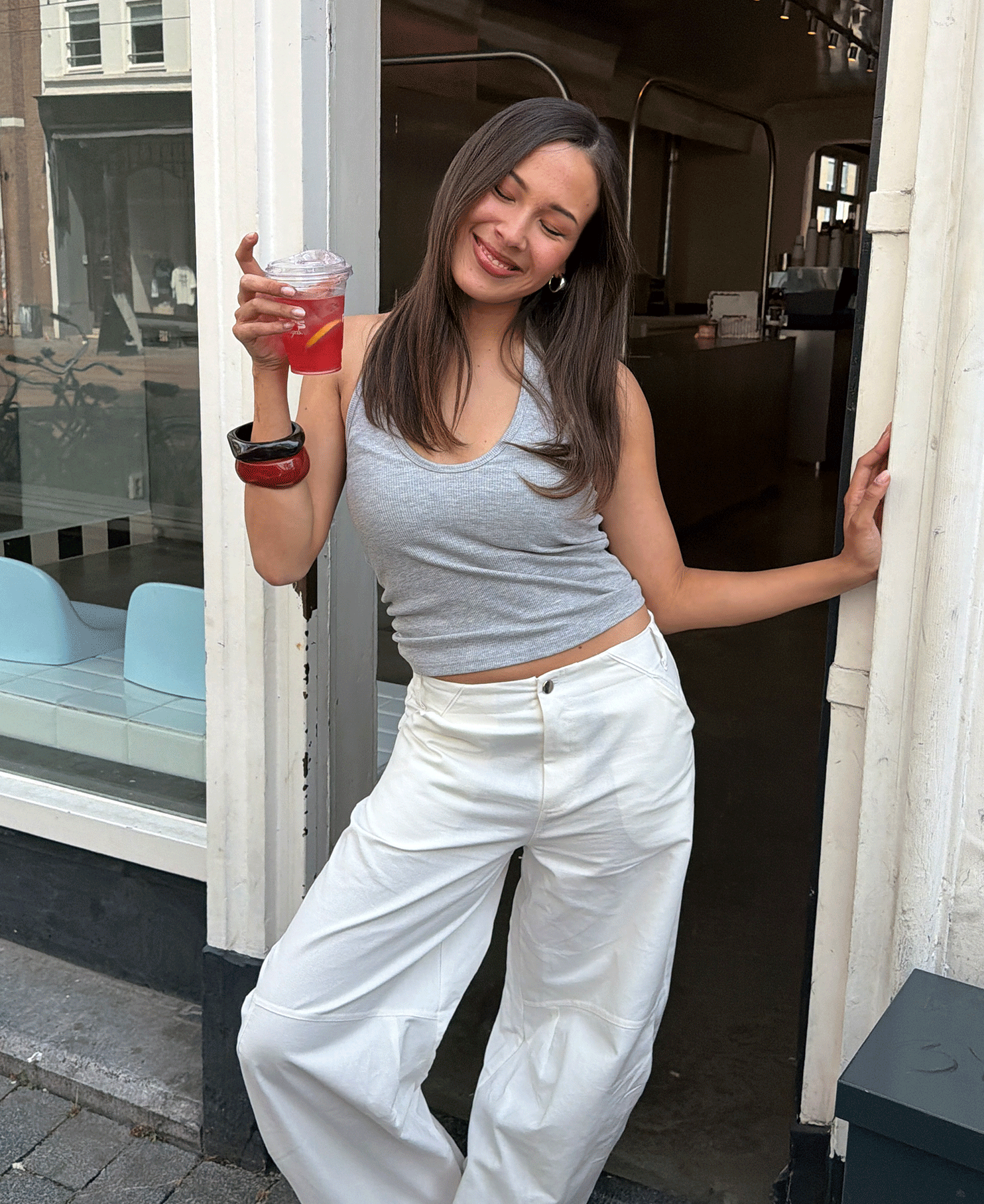 BARREL LEG PANTS WIT