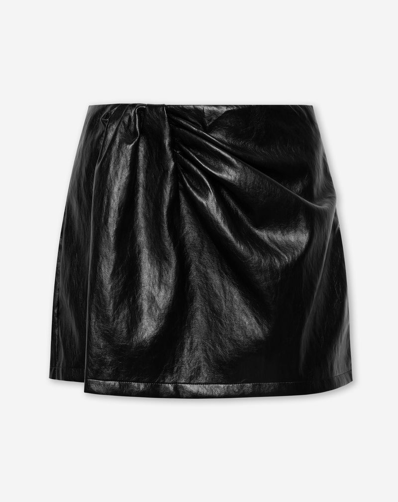 LIQUID LEATHER KNOT SKORT