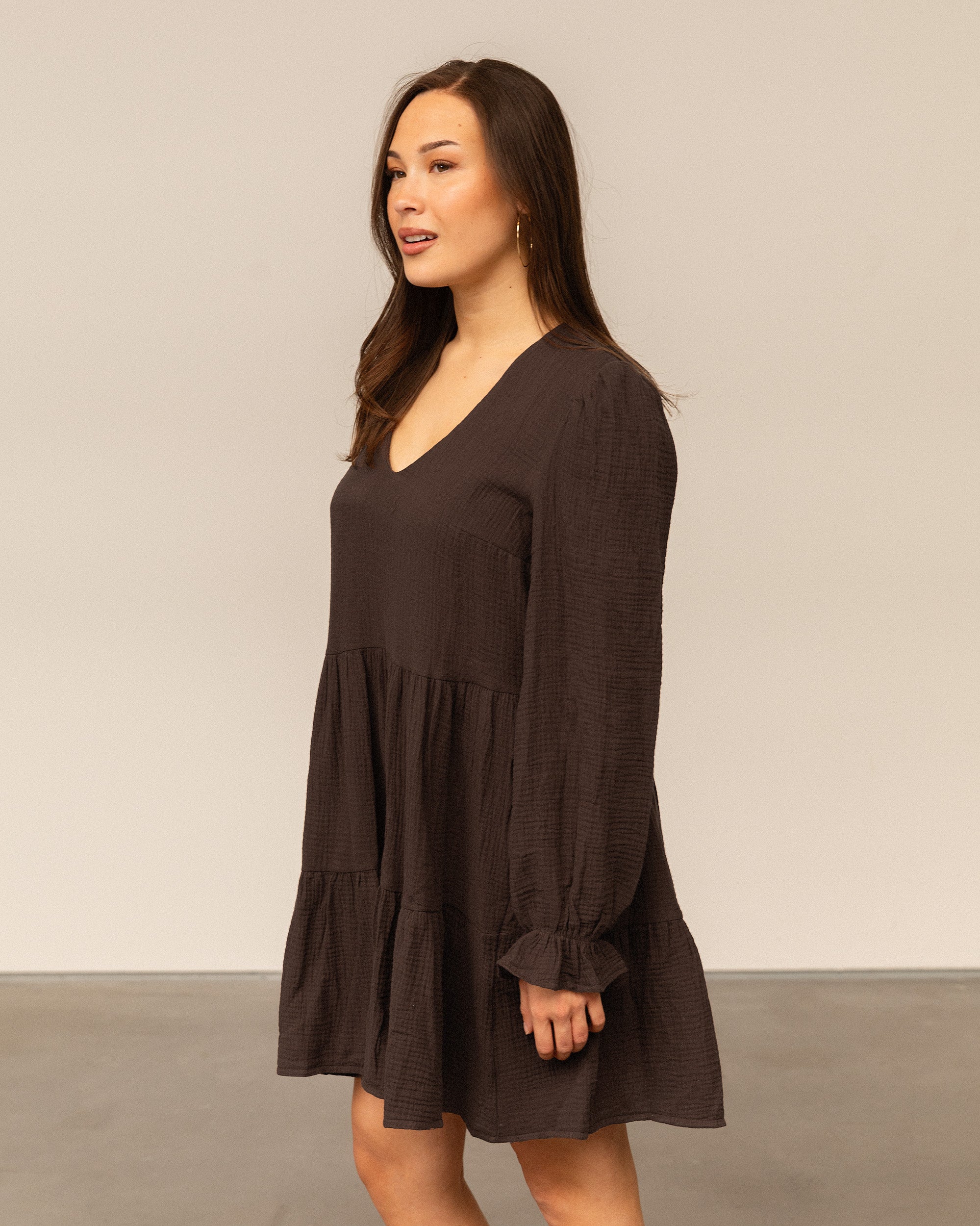 SAMMY MOUSSELINE PANEL DRESS BRUIN