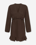 SAMMY MOUSSELINE RUFFLE DRESS BROWN