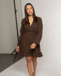 SAMMY MOUSSELINE RUFFLE DRESS BROWN