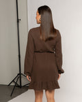 SAMMY MOUSSELINE RUFFLE DRESS BROWN