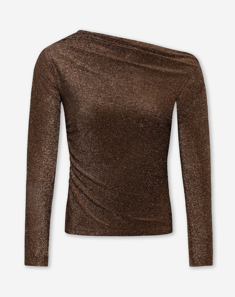 GLITTER ONE SHOULDER TOP BRUIN