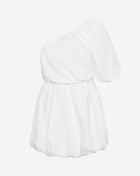 ROAMY ONE SHOULDER PUFF SLEEVE DRESS WIT