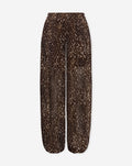 DEER PRINT CHIFFON BALLOON PANTS DONKERBRUIN