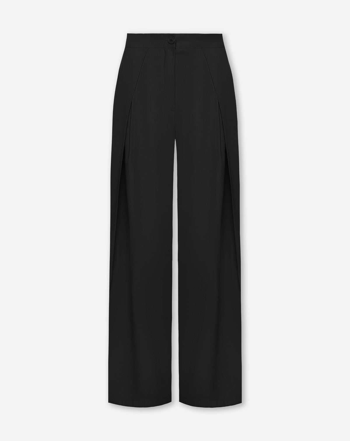 SHELLY VISCOSE PLEAT PANTALON ZWART