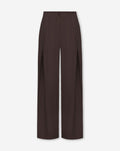 SHELLY VISCOSE PLEAT PANTALON PETITE DONKERBRUIN