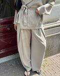 SHEILA VISCOSE PLEAT PANTALON LIGHT GREEN