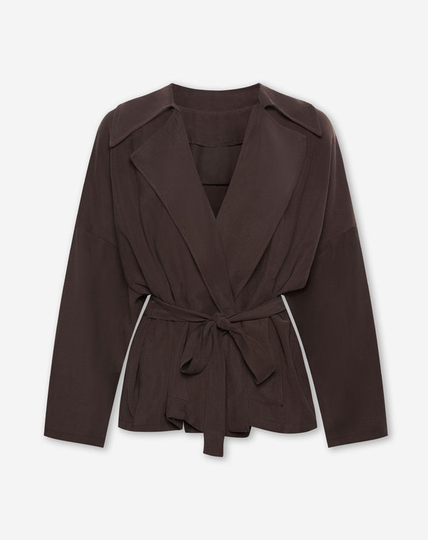 SHELLY VISCOSE JACKET DONKERBRUIN