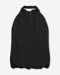 ROBIN COTTON HALTER BUBBLE HEM TOP ZWART