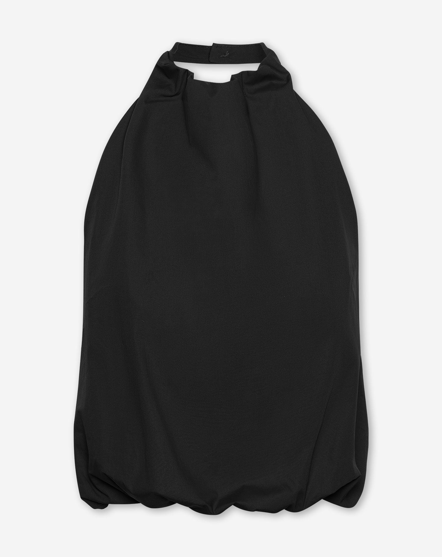 ROBIN COTTON HALTER BUBBLE HEM TOP ZWART